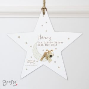 Personalised Boofle Baby Wooden Star Decoration: 6 - Decorations By Boofle