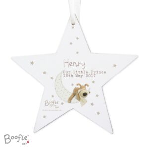 Personalised Boofle Baby Wooden Star Decoration: 5 - Decorations By Boofle
