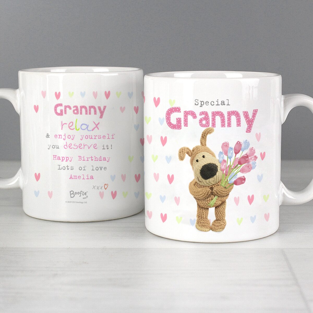 Personalised Boofle Birthday Flowers Mug: 4 - Mugs By Boofle