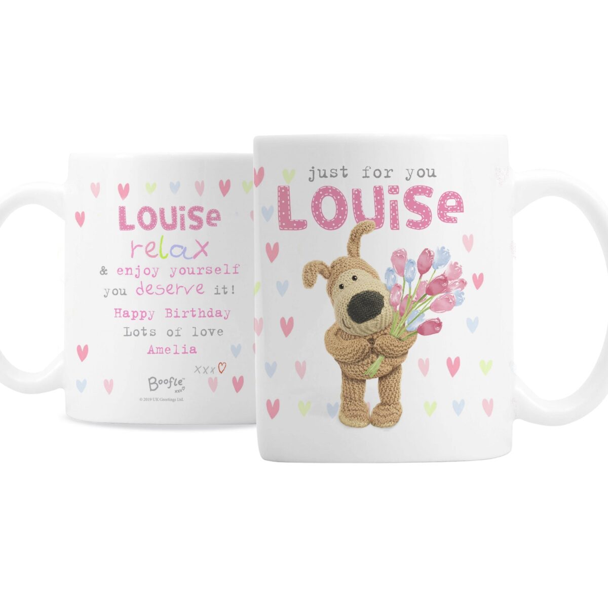 Personalised Boofle Birthday Flowers Mug: 7 - Mugs By Boofle