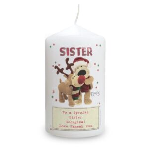 Personalised Boofle Christmas Reindeer Pillar Candle: 3 - Candles By Boofle