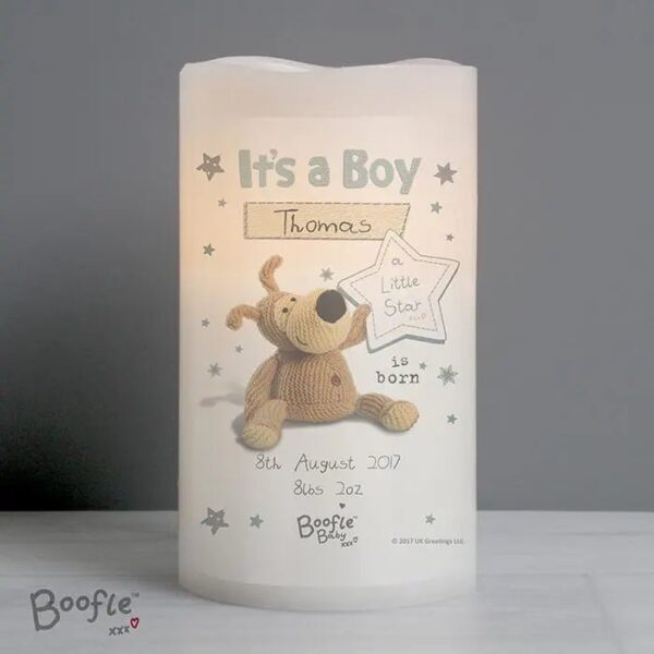 Personalised Boofle It’s a Boy Nightlight LED Candle: 1 - LED Lighting By Boofle