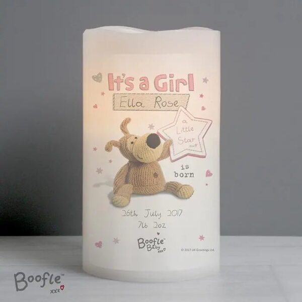 Personalised Boofle It’s a Girl Nightlight LED Candle: 1 - LED Lighting By Boofle