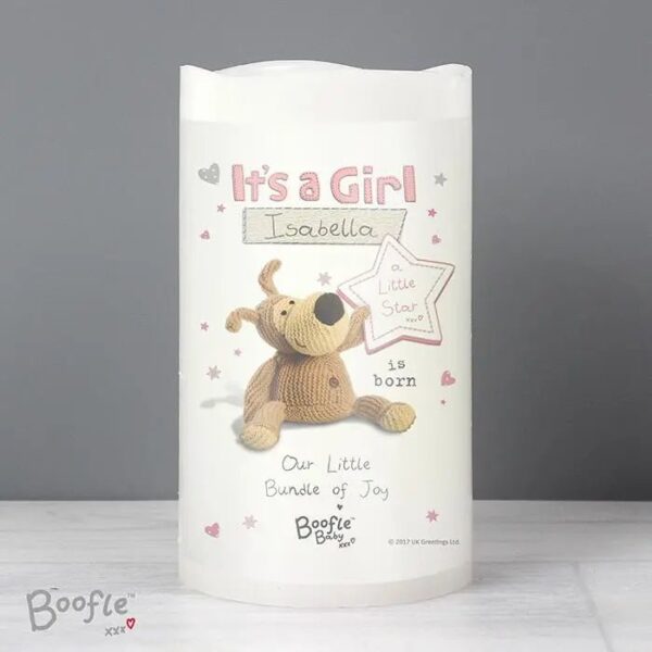 Personalised Boofle It’s a Girl Nightlight LED Candle: 2 - LED Lighting By Boofle