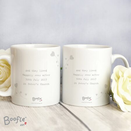 Personalised Boofle Wedding Couple Mug Set: 4 - Mugs By Boofle