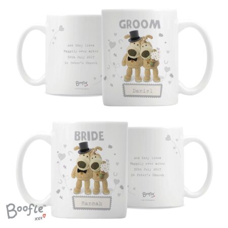 Personalised Boofle Wedding Couple Mug Set: 2 - Mugs By Boofle