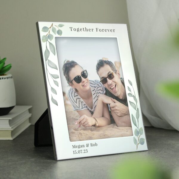 Personalised Botanical 6x4 Silver Photo Frame: 2 - Photo Frames By Gift Moments