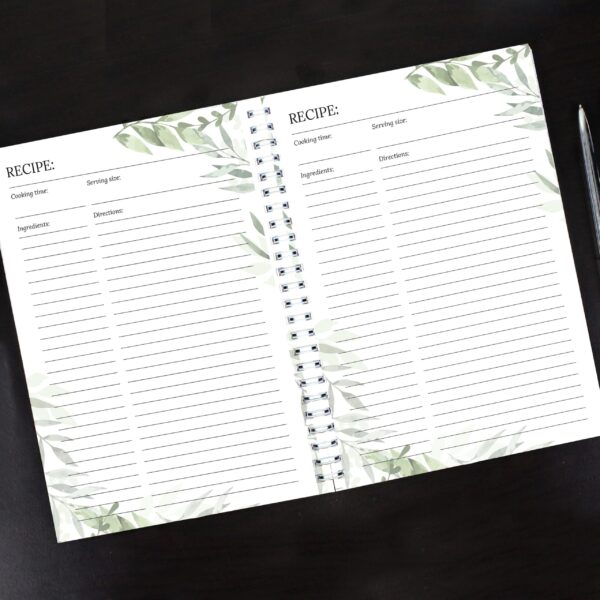 Personalised Botanical A5 Recipe Book Journal: 2 - Notebooks By Gift Moments