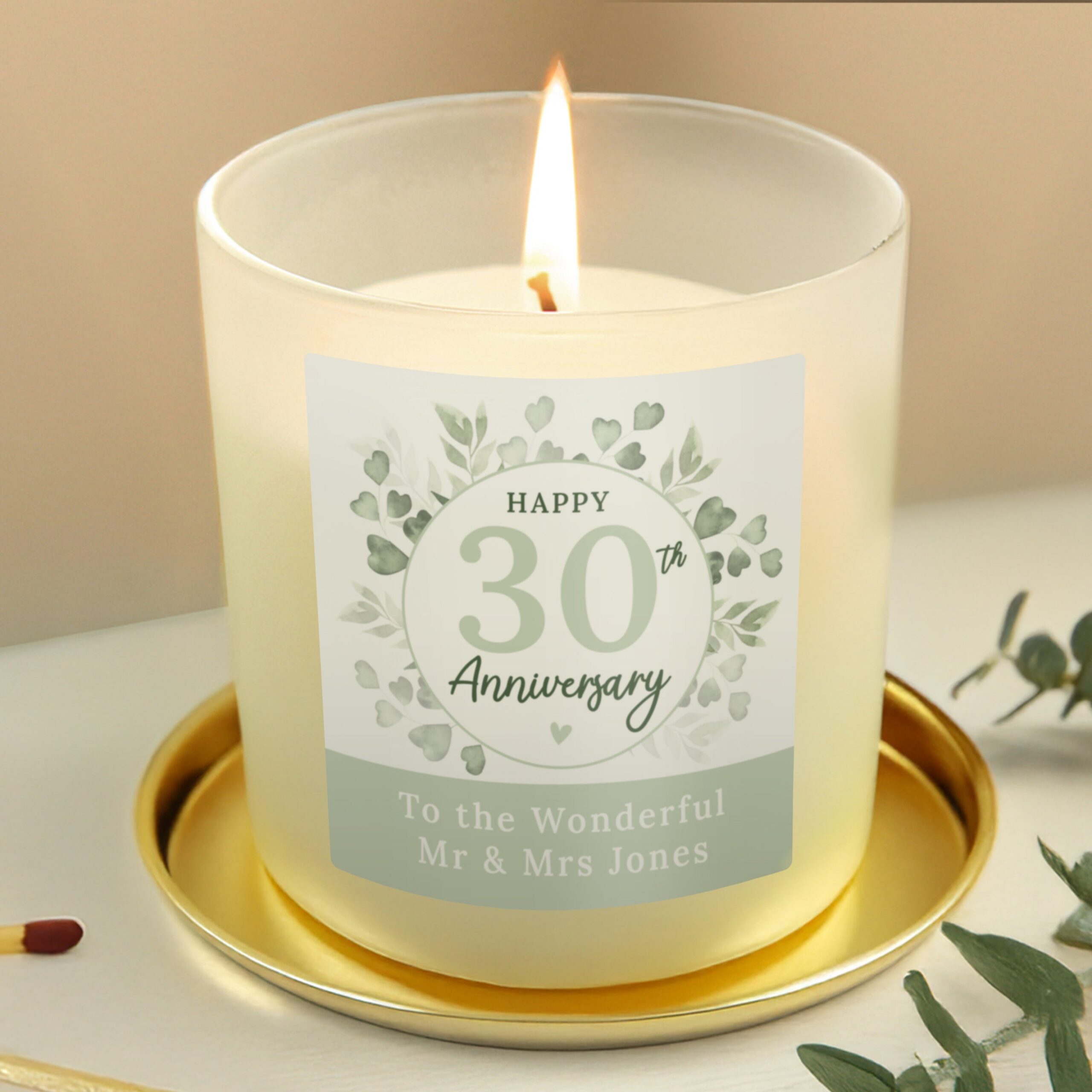 Personalised Botanical Anniversary Candle Jar: 1 - Candles By Gift Moments