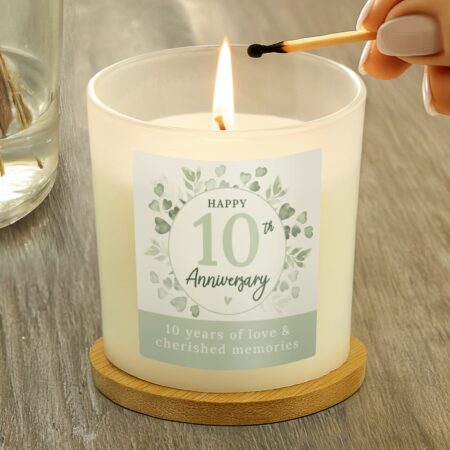 Personalised Botanical Anniversary Candle Jar: 3 - Candles By Gift Moments
