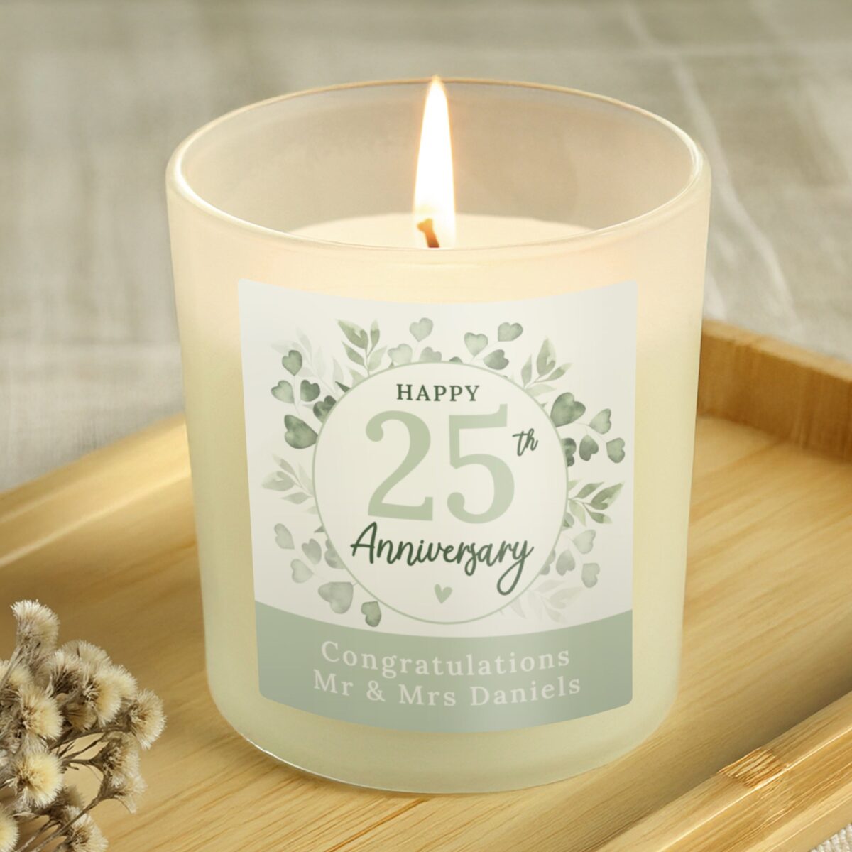 Personalised Botanical Anniversary Candle Jar: 2 - Candles By Gift Moments