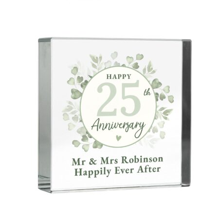 Personalised Botanical Anniversary Crystal Token: 5 - Crystal Tokens By Gift Moments