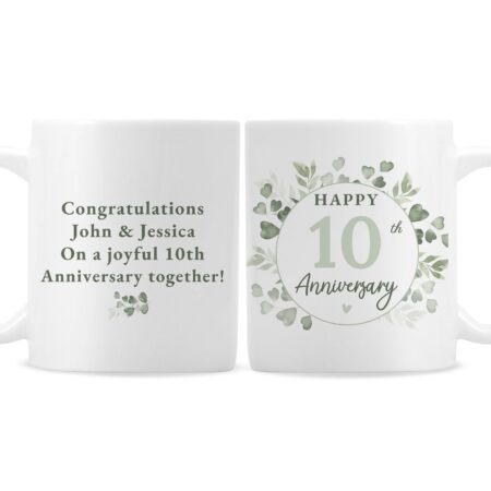 Personalised Botanical Anniversary Mug: 5 - Mugs By Gift Moments