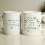 Personalised Botanical Anniversary Mug: 1 - Mugs By Gift Moments