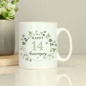 Personalised Botanical Anniversary Mug: 6 - Mugs By Gift Moments
