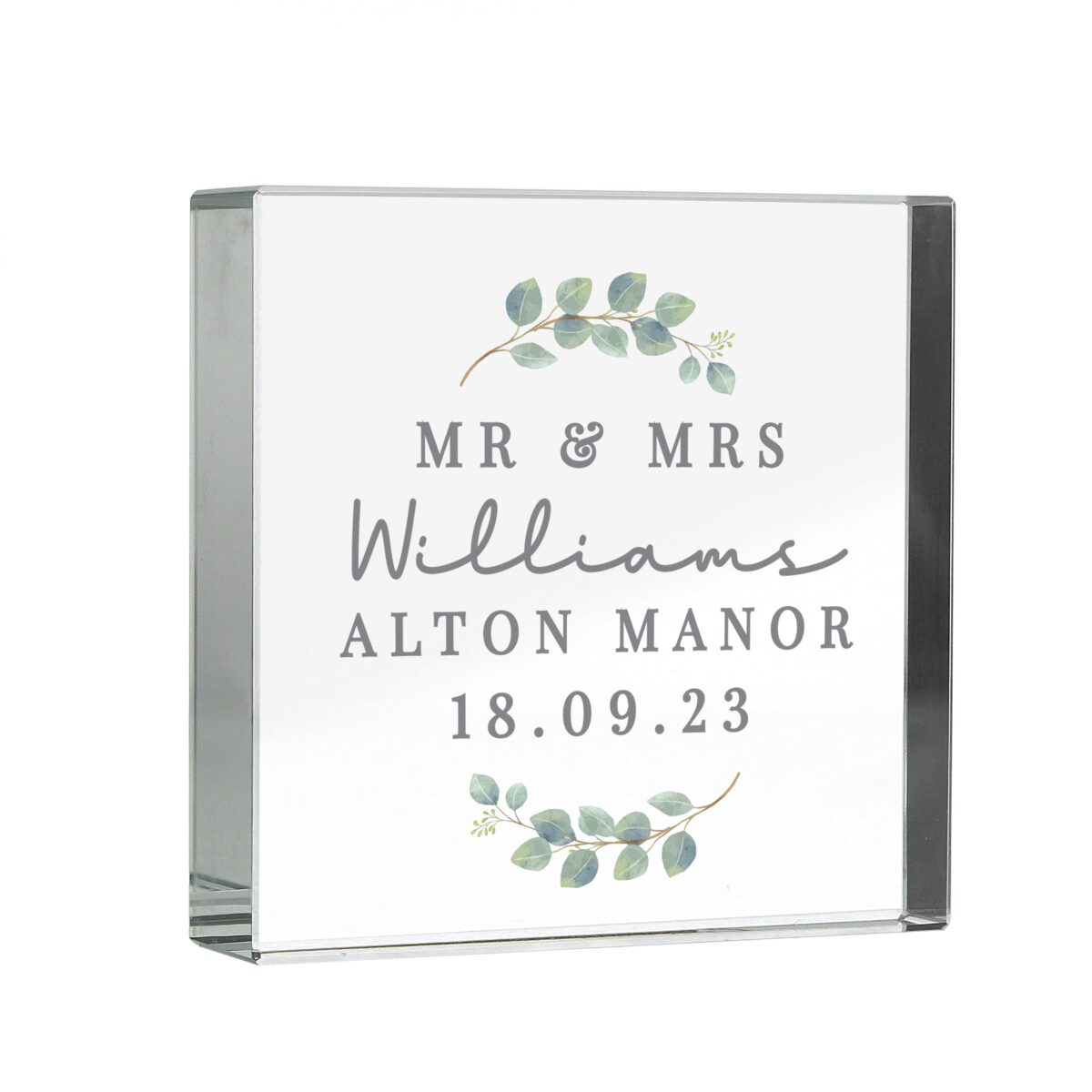 Personalised Botanical Crystal Token: 5 - Crystal Tokens By Gift Moments