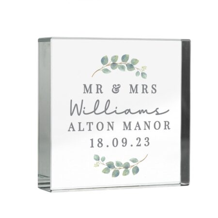 Personalised Botanical Crystal Token: 5 - Crystal Tokens By Gift Moments