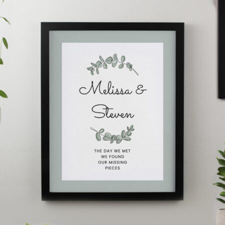 Personalised Botanical Framed Prints: 2 - Black - Framed Prints By Gift Moments