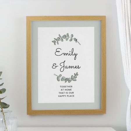 Personalised Botanical Framed Prints: 1 - Oak - Framed Prints By Gift Moments