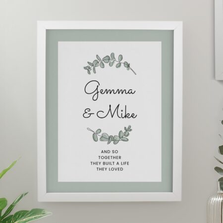 Personalised Botanical Framed Prints: 3 - White - Framed Prints By Gift Moments