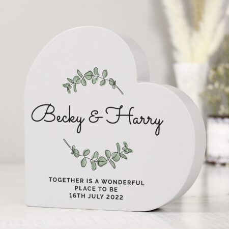 Personalised Botanical Free Standing Heart Ornament: 1 - Ornaments By Gift Moments