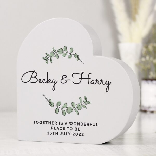 Personalised Botanical Free Standing Heart Ornament: 1 - Ornaments By Gift Moments