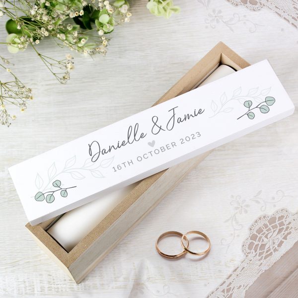 Personalised Botanical Leaves Wooden Certificate Holder: 1 - Certificate Holders By Gift Moments
