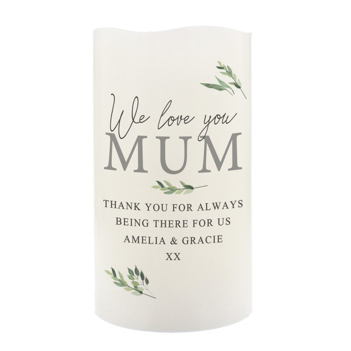 Personalised Botanical LED Candle: 7 - LED Lighting By Gift Moments