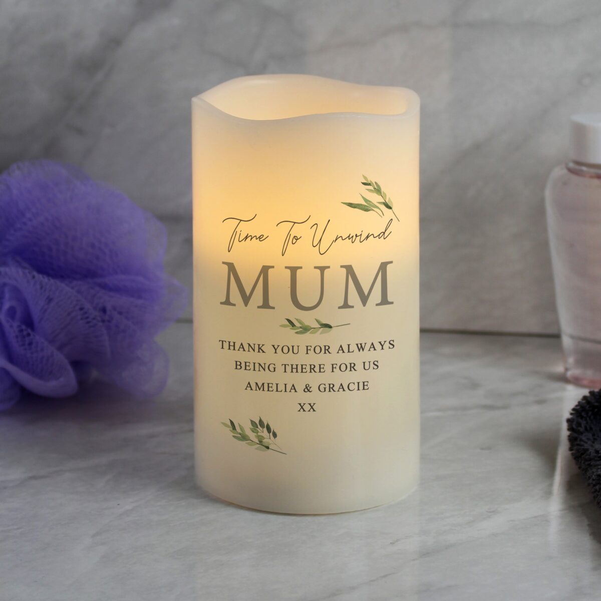 Personalised Botanical LED Candle: 1 - LED Lighting By Gift Moments