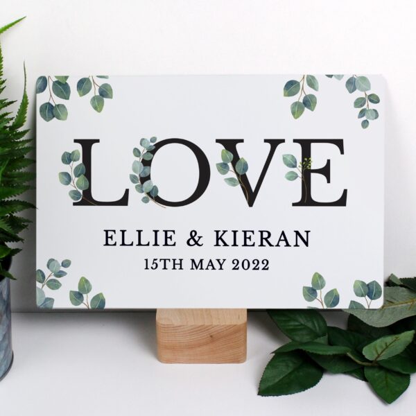 Personalised Botanical LOVE Metal Sign: 1 - Signs & Plaques By Gift Moments