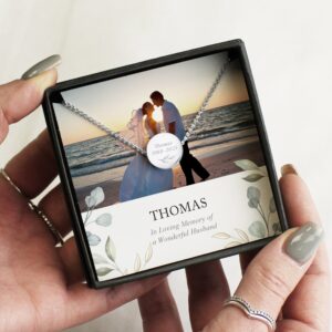 Personalised Botanical Memorial Photo Upload Necklace and Box: 1 - Necklaces By Gift Moments