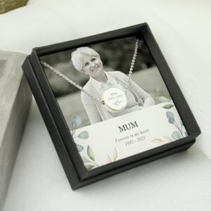 Personalised Botanical Memorial Photo Upload Necklace and Box: 3 - Necklaces By Gift Moments