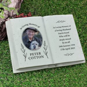 Personalised Botanical Memorial Photo Upload Resin Book: 1 - Memorials By Gift Moments