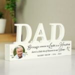 Personalised Botanical Memorial Photo Upload Wooden Dad Ornament: 1 - Ornaments By Gift Moments