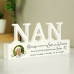 Personalised Botanical Memorial Photo Upload Wooden Nan Ornament: 1 - Ornaments By Gift Moments