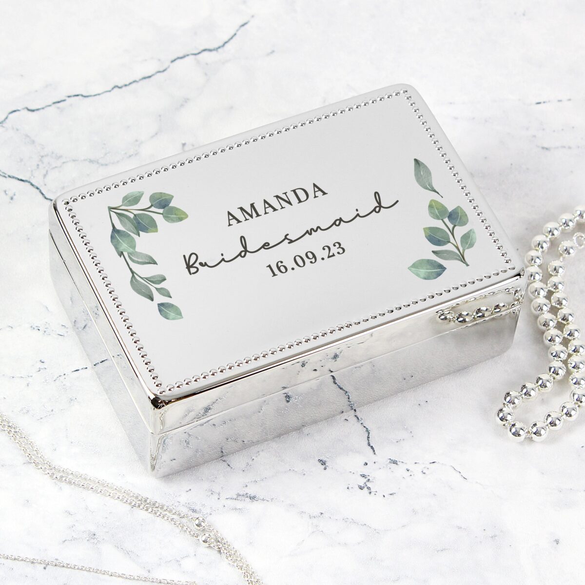 Personalised Botanical Rectangular Jewellery Box: 6 - Jewellery Boxes By Gift Moments