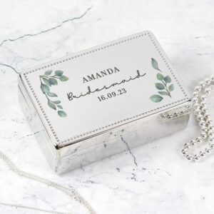 Personalised Botanical Rectangular Jewellery Box: 6 - Jewellery Boxes By Gift Moments