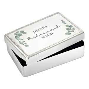 Personalised Botanical Rectangular Jewellery Box: 5 - Jewellery Boxes By Gift Moments