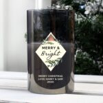 Personalised Botanical Smoked Glass LED Candle: 1 - LED Lighting By Gift Moments