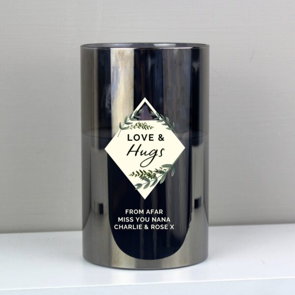 Personalised Botanical Smoked Glass LED Candle: 2 - LED Lighting By Gift Moments