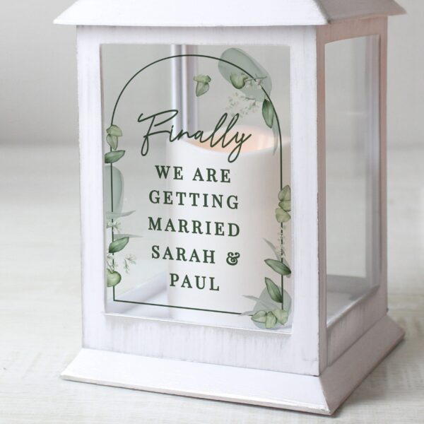 Personalised Botanical Wedding Lantern: 2 - LED Lighting By Gift Moments