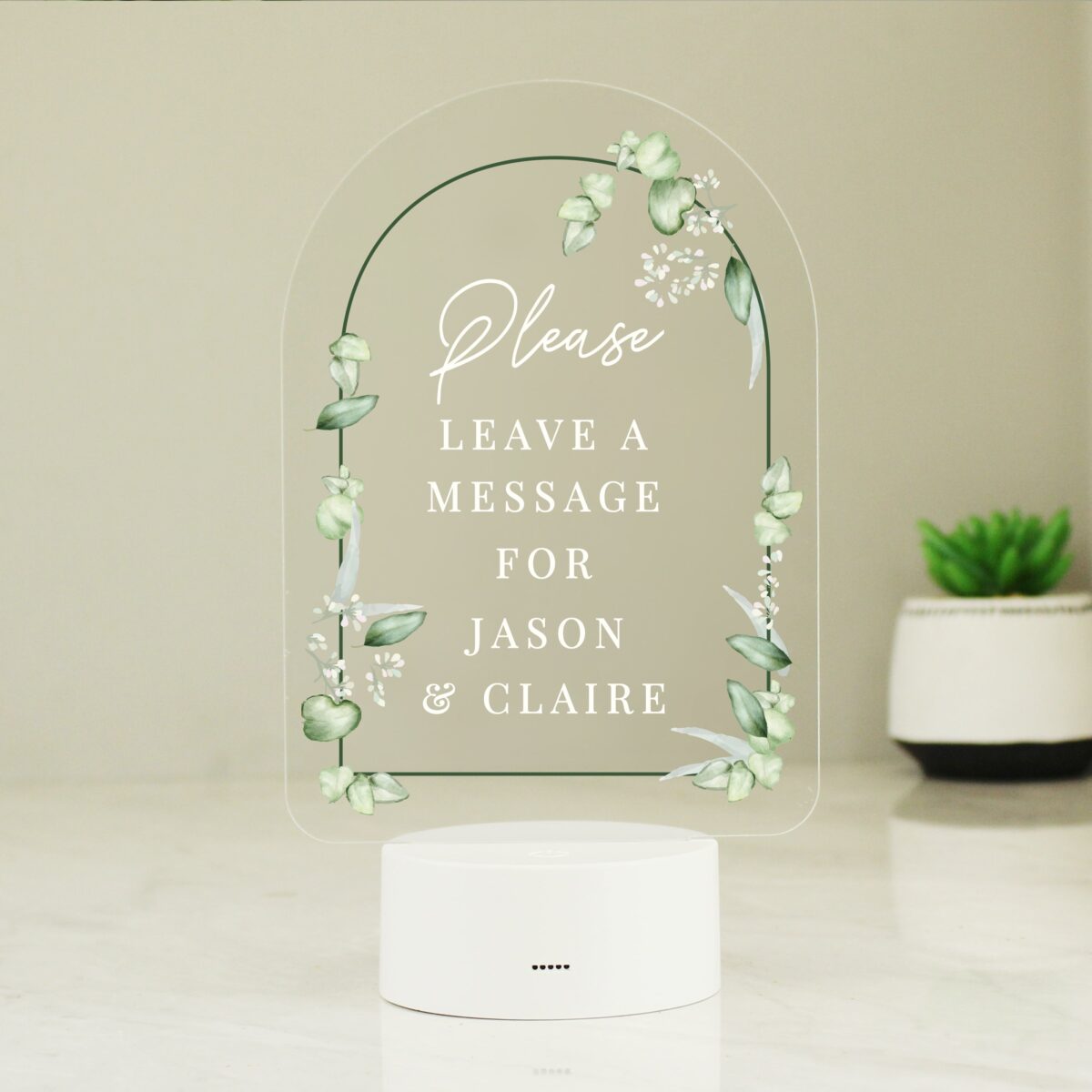Personalised Botanical Wedding LED Colour Changing Light: 2 - LED Lighting By Gift Moments