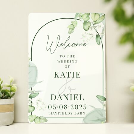 Personalised botanical wedding metal sign