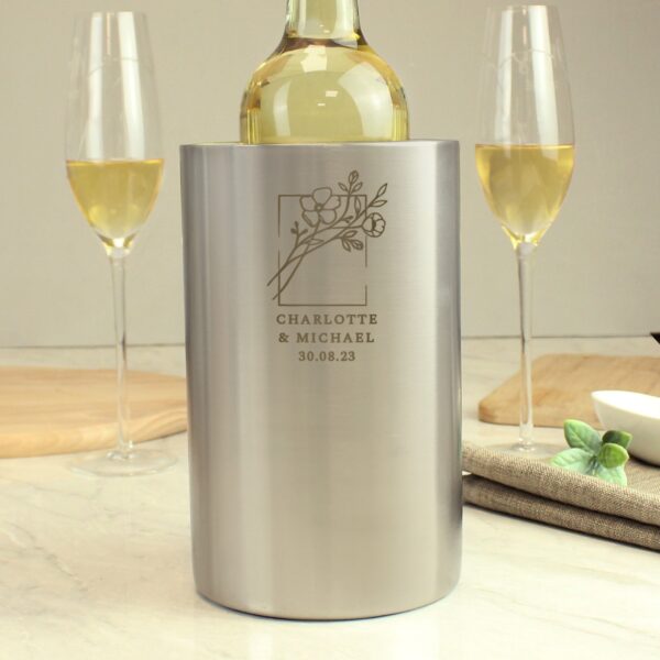 Personalised Botanical Wine Cooler: 1 - Barware By Gift Moments