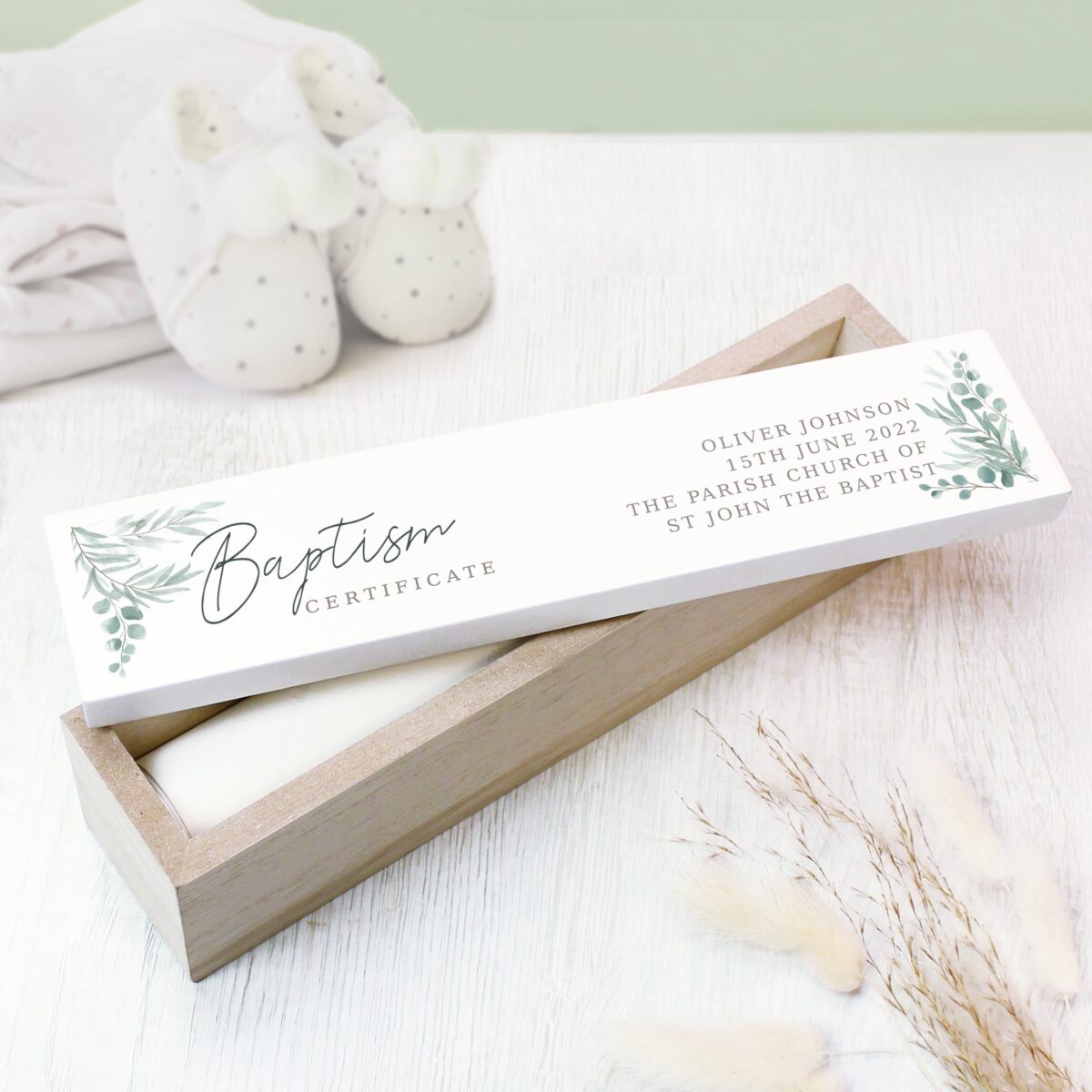 Personalised Botanical Wooden Certificate Holder: 3 - Certificate Holders By Gift Moments