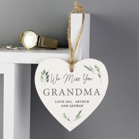 Personalised Botanical Wooden Heart Decoration: 4 - Decorations By Gift Moments