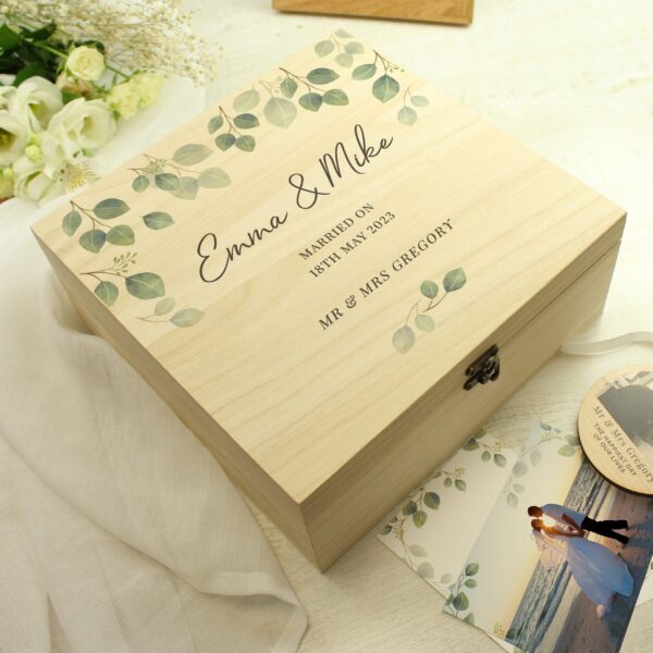 Personalised Botanical Wooden Keepsake box: 2 - Keepsake Boxes By Gift Moments