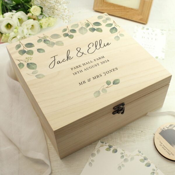 Personalised Botanical Wooden Keepsake box: 1 - Keepsake Boxes By Gift Moments