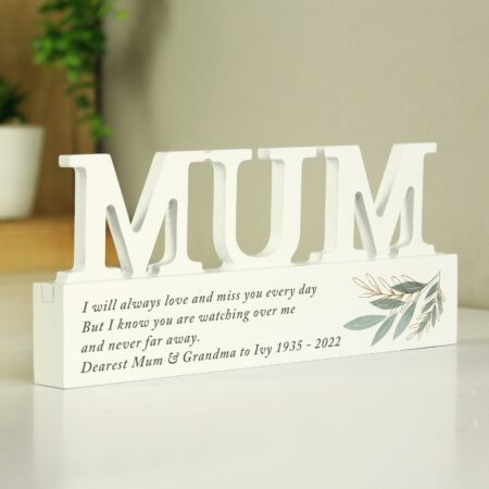 Personalised Botanical Wooden Mum Ornament: 1 - Ornaments By Gift Moments