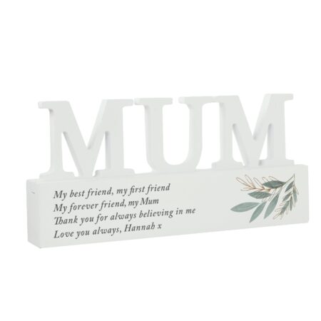 Personalised Botanical Wooden Mum Ornament: 4 - Ornaments By Gift Moments